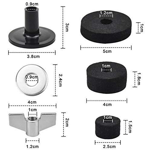 Miniatura 4 de Accesorios De Batería, Conjunto De 18 Platillos Con Tuercas De Mariposa Y Arandelas Para Batería, Accesorios De Instrumentos Musicales Para Set De Batería
