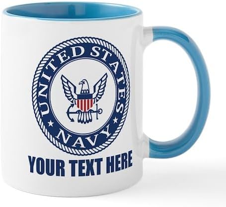 CafePress Custom Personalized Personalized United States Navy Large Mug 11 oz (325 ml) Ceramic Coffee Mug
