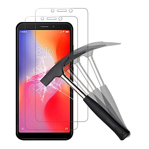 ANEWSIR [2 Pack Protector de Pantalla para Xiaomi Redmi 6 / Xiaomi Redmi 6A, Cristal Templado, Vidrio Templado película Protectora [Ultra-Transparente] [Resistente a Arañazos].