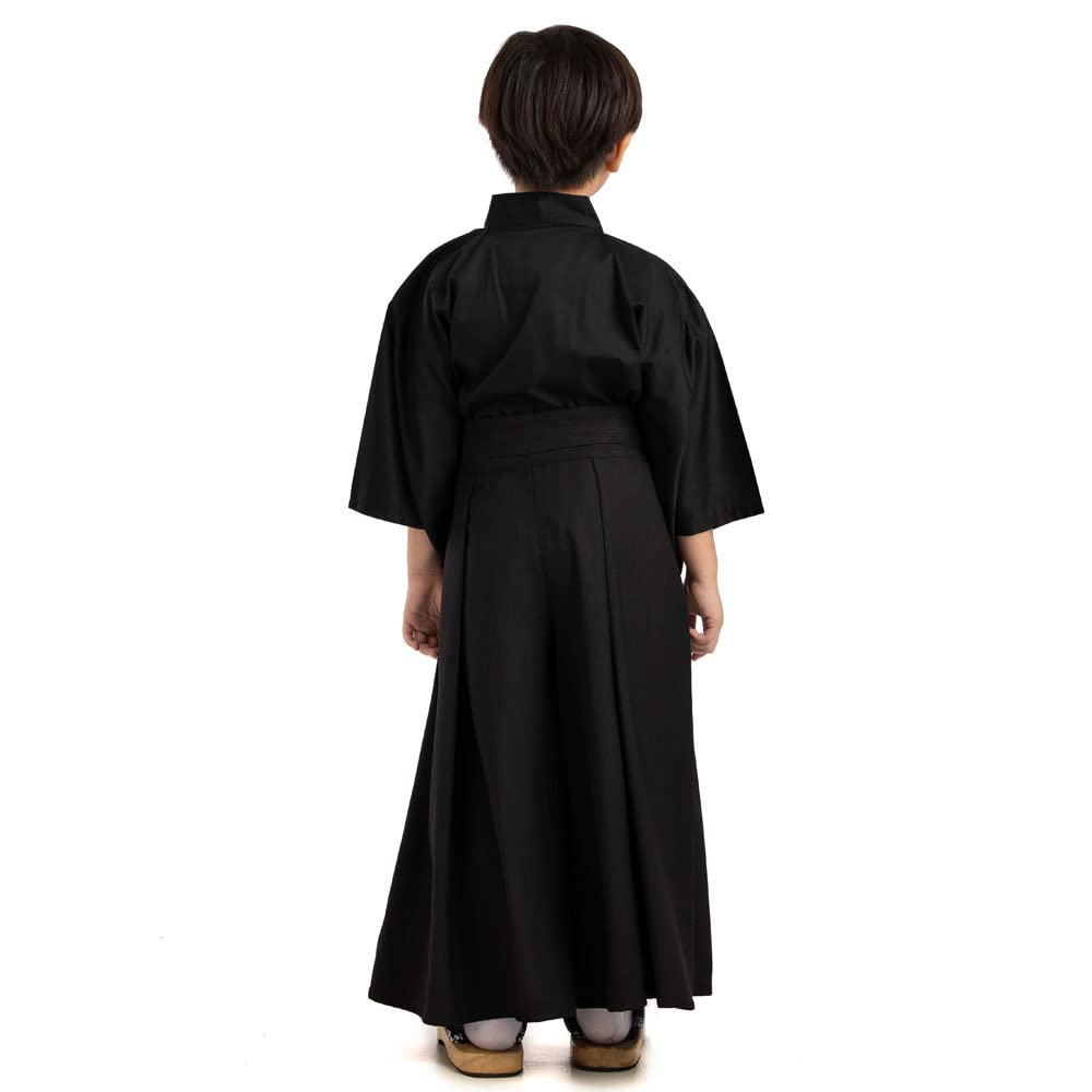 Traditionelles japanisches Kinder Samurai Kostüm Kimono Set Kendo Gi Shirt + Hakama Hose für Jungen und Mädchen aus Baumwolle