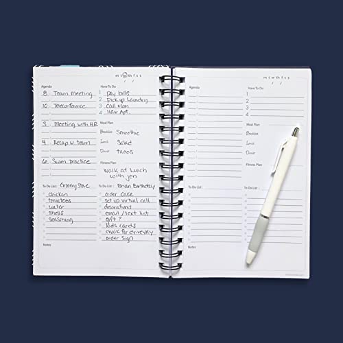 Daily Planner Undated, Hourly Agenda, Food And Fitness Plan, Daily To Do List, Increase Productivity And Stay Organized On Busy Days By Kahootie Co (Hard Cover, Teal Diamonds) #TOP1