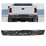 KUAFU Rear Bumper Face Bar Compatible with 2005-2011 Dodge Ram Dakota Mitsubishi Raider Applications Replacement For 55077652AB CH1102362 w/Step Pad and Lights Steel Powder Coated Black