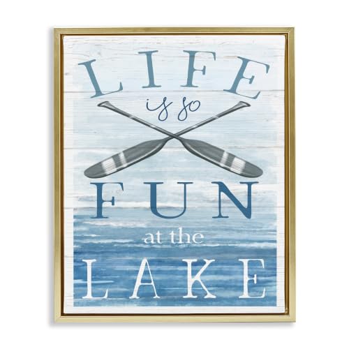 Lake House Nautical Oars Water, 24 x 30 Inch Canvas in Floater Frame