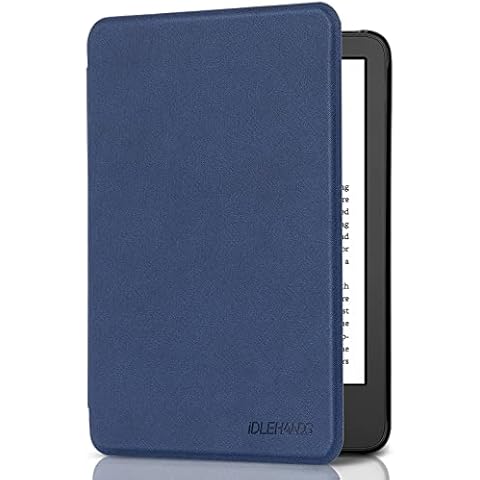 iDLEHANDS Case for All New Kindle 11th Generation 2022 Release Only - All New PU Leather Smart Cover with Auto Sleep Wake, Protective Case for Kindle Basic - Blue Cover