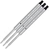 Lanier Combo Pack - 3 Pack - Monteverde Soft RollTM Ballpoint W13 Paste Ink Refill Compatible with Most Waterman Style Ballpoint Pens - Black (Medium Tip 0.7mm)
