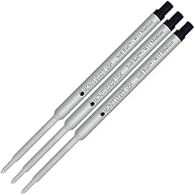 Lanier Combo Pack - 3 Pack - Monteverde Soft RollTM Ballpoint W13 Paste Ink Refill Compatible with Most Waterman Style Ballpoint Pens - Black Medium Tip 0.7mm