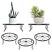 Lewondr 3 Stück Blumentopfständer, Heavy Duty Pflanzenständer mit Retro-Stil Blumentopfhalter Metall Ständer, Rund Blumenhocker Pflanzgefäß Topfgestell für Innen & Außen Garten, Schwarz