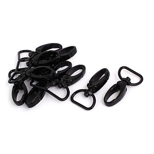 Aexit 20mm Metal Home hardware D-Ring Swivel Snap Hook Lobster Trigger Clasp Clip Black 10pcs Model:91as436qo532