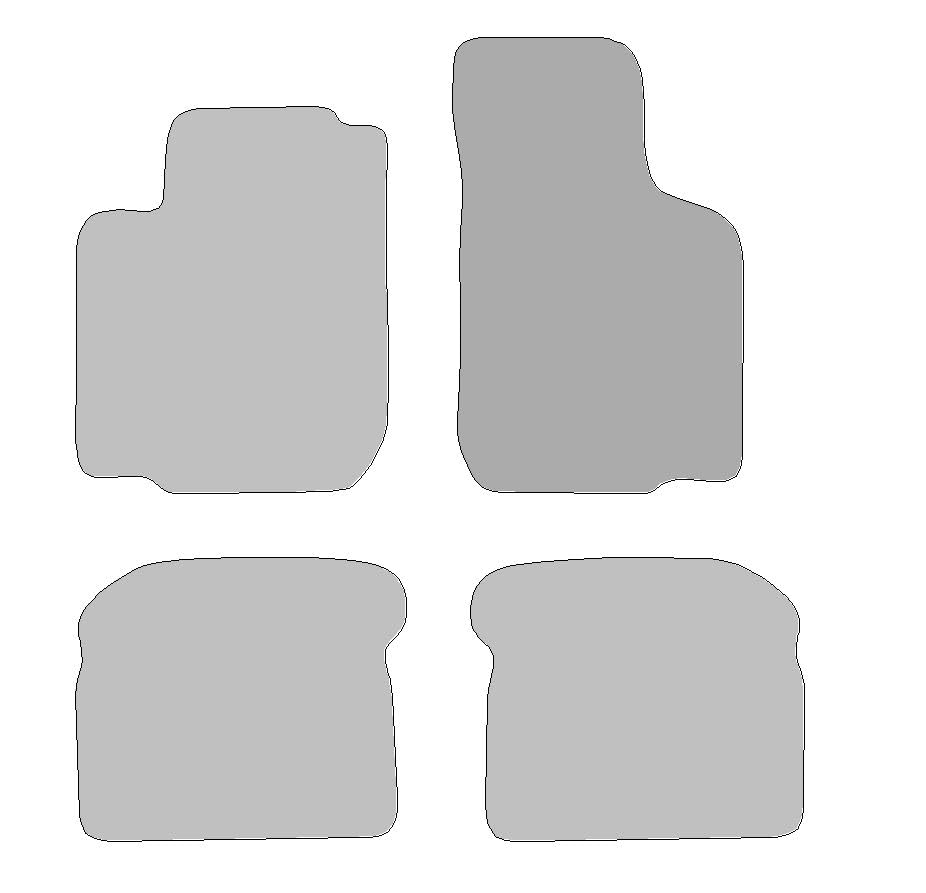 Fußmatten passend für VW New Beetle Typ 9C1, 1C1, 1Y7 (Baujahr 1998-2010), Dura Graphit | 4-TLG | Umrandung beige | 4X Drehverschluss
