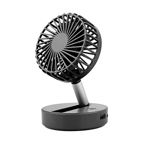 AFAITH Mini USB-ventilator met laadvermogen, draagbare mini-tafelventilator met type-c kabel, USB-bureauventilator bediend opvouwbare elektrische ventilator voor reiskantoor kamer huishouden (zwart)