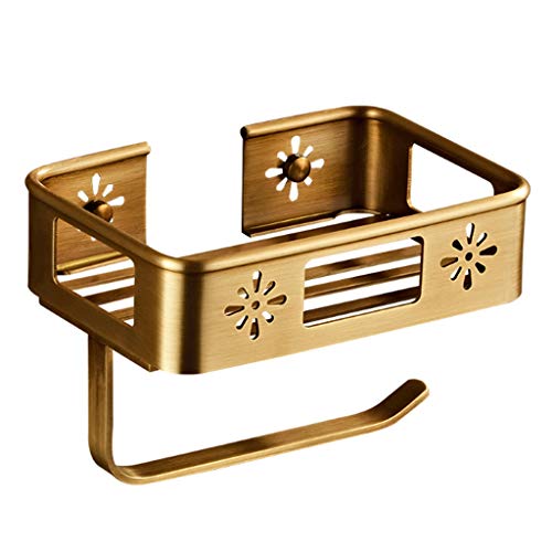 Porte-papier hygiénique rétro doré, porte-rouleau de papier toilette, porte-serve papier toilette, porte-serviettes à motif creux, panier à papier toilette en cuivre, porte-rouleau de papier