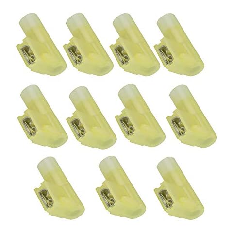Lala Smill 20pcs Flag Crimp Terminals Right Angle Female Disconnect Nylon Fully Insulated Connector 12-10 Wire Range Cover