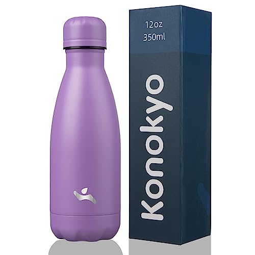 Image of Konokyo Insulated Water Bottles,12 oz Double Wall Stainless Steel Vacumm Metal Flask for Sports Travel,Lavender