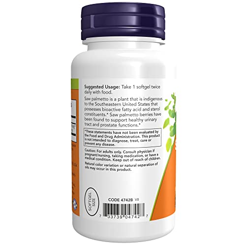 Now Supplements, Saw Palmetto Extract (Serenoa Repens) 160 Mg, Men's Health*, 120 Softgels #TOP2