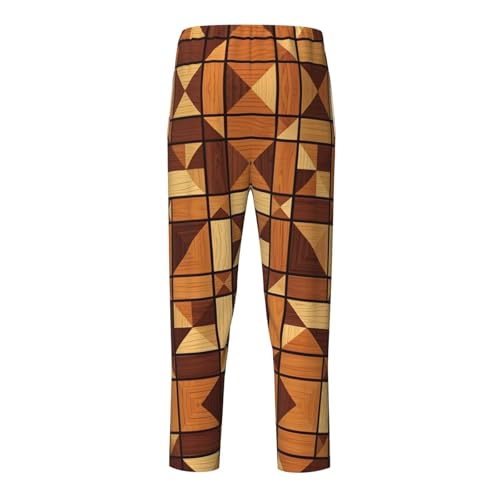 Pajama Pants Pajama Bottoms with Elastic Waistband Sleepwear Lounge Pants, Wooden Plaid2