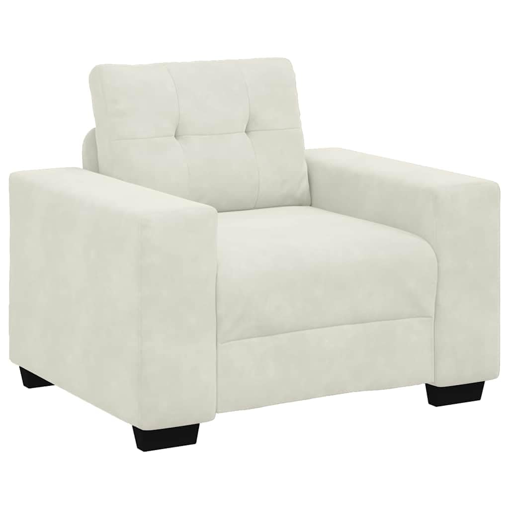 Canapé-fauteuil crème en velours de 100x78x80 cm pour salon moderne
