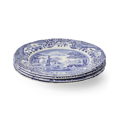 Spode Blue Italian Salad Plate 8", White
