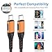 Durcord USB C to USB C Cable, 2Pack 100W 10ft USB C Charger Cable Fast Charging for Android/Phone/Pad, Type C to Type C Charger Braided USB Cable Compatible with Phone 16/15 Pro Plus Max Orange