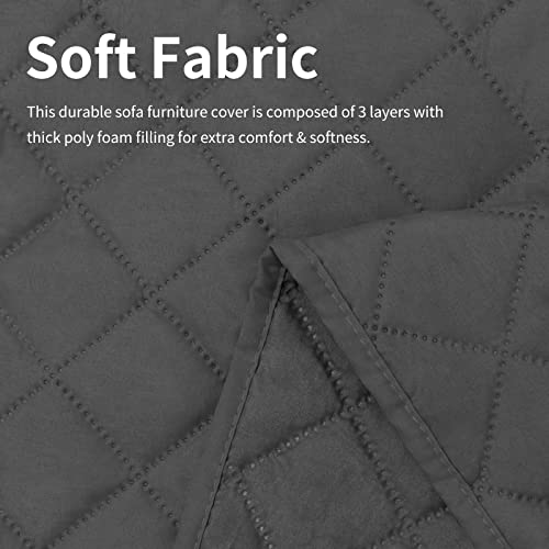 Issuntex Sectional Couch Covers For Dogs, Reversible L Shaped Sofa Cover, Water Resistant Chaise Lounge Cover Furinture Protector For Kids Pets (Small, Dark Gray/Dark Gray ) #TOP4