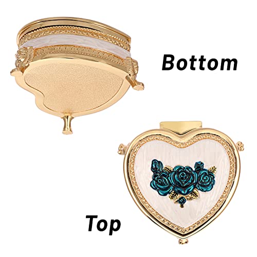 Hipiwe Vintage Metal Jewelry Box Heart Shape Trinket Box Gold Treasure Chest Case Antique Necklace Ring Organizer Storage Box Small Keepsake Box Christmas Gift For Girls Women #TOP7