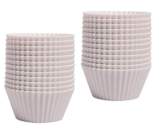 The Silicone Kitchen Reusable Silicone Baking Cups - Designer White, Non-Toxic, Bpa Free, Dishwasher Safe (Pack Of 24, Regular) #TOP8