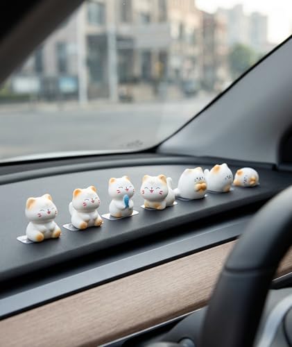 Image of 5Pcs Car Decor Accessories, Car Toys for Car Interior, Sleeping Cat Figurines for Rearview Mirror Home Office Any Occasion (8pcs(Multicolor) B)