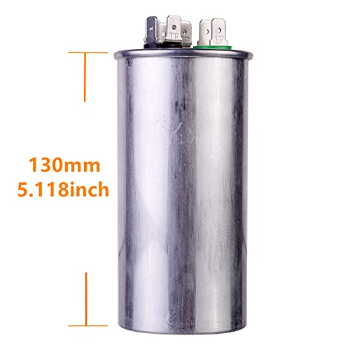 80/7.5 uF 80+7.5 MFD ±6% 370V/440V CBB65B AC Capacitor Dual Run Round Capacitor Replacement 80 7.5 uF MFD 370 440 Volt VAC for AC Unit Fan Motor Start or Heat Pump or Condenser Straight Cool - Image 4