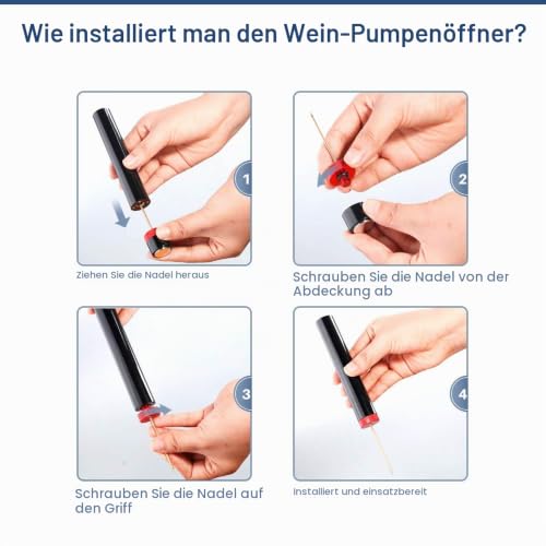Foto von Quntis Rotschwarz Druckluft Korkenzieher, Luftdruck Wein Flaschenöffner