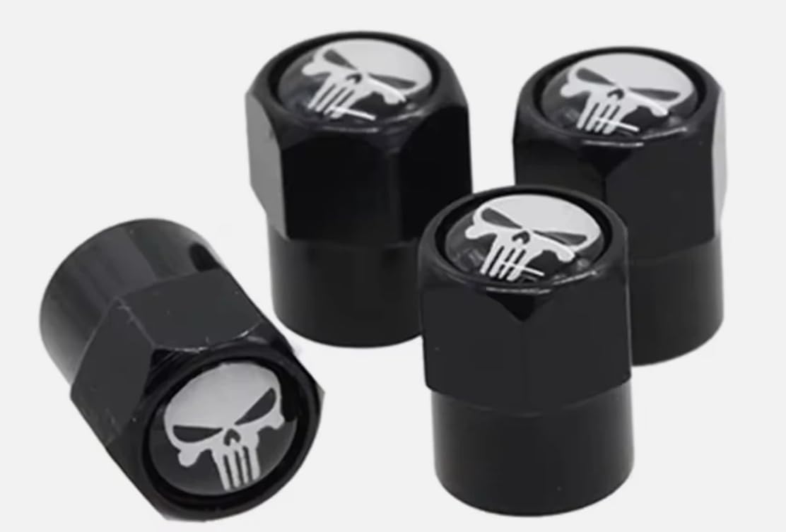 Ventilkappen für Auto-Reifen, Schwarz, 12 Stück, Universal Ventilabdeckungen für PKW, SUV, Motorrad, Fahrrad, Schrader-Ventile (Schwarz) - 2