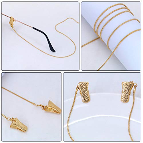 Correntes para óculos Exceart com alça de óculos dourada, cordão para pescoço, cordão para óculos pa