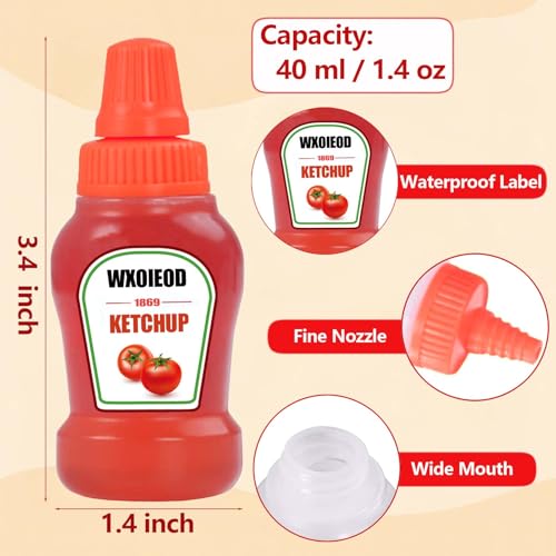 Mini bouteilles souples de 40 ml transparentes avec couvercles étanches pour sauces - 4