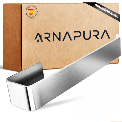 ARNAPURA Toalleros de Baño sin Taladro | Toallero Adhesivo baño Acero Inoxidable 304 | Incluye Adhesivo Ultraresistente Tipo de Baños y Cocinas | Fabricado en España