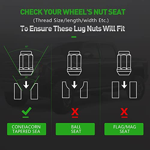 Image of SCITOO M14x1.5 Lug Nuts 1.8 inch(45mm) Length for Chevy Wheel Lug Bolts | Fit for Silverado,for Tahoe,for Colorado - 7 /8 inch(22mm) Hex 24PCS