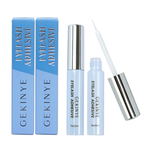 Gekinye Lash Glue: Waterproof Clear 24h, 0.18oz (2 Pack)