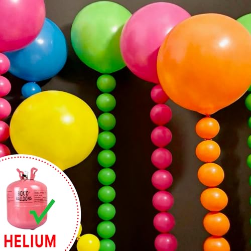 Image of PartyWoo Assorted Colors Rainbow Balloons 20pcs 18 Inch Multicolor Colorful Primary Color Balloon for Graduation Baby Shower Unicorn Fiesta Flower Spring Rainbow Theme Birthday Party Decorations