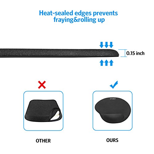 [Upgraded] Criacr Mouse Pad, Lycra Wrist Support Mat With Memory Foam Wrist Rest, Non-Slip Base For Computer Desktop And Typist Office #TOP4