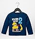 MoonWorks® Baby Langarm-Shirt erster | zweiter Geburtstag Bär Bagger Bauarbeiter Baggerfahrer Geburtstagsshirt Bio-Baumwolle Junge 2 Jahre Navy 80/86 (10-15 Monate)