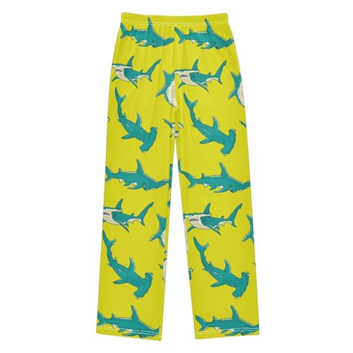 Blue Hammerhead Sharks Yellow Boys Pants for Kids Jogger Pants with Pockets S-XL