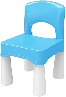 Florappy Kid\'s Chair with Curved Backrest - Easy-Clean, Durable, Stable & Safe Seat for Toddlers, Indoor & Outdoor Use, 100kg Capacity (Sky Blue)
