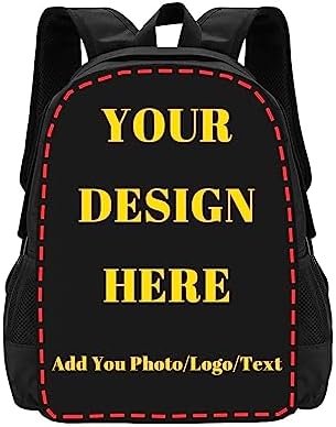 UJDUYSD Custom Backpack for Mens Womens, Personalized Backpacks with Photo Text Logo, Customize Casual Large Capacity with Compartments Laptop Bags for Travel, Camping 17"