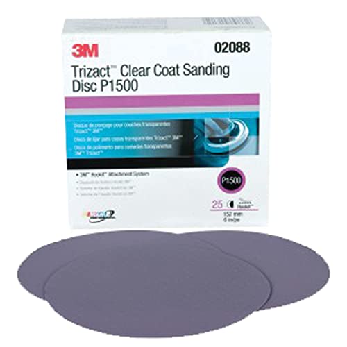 3M Trizact Hookit 6 Inch P1500 Grit Discs