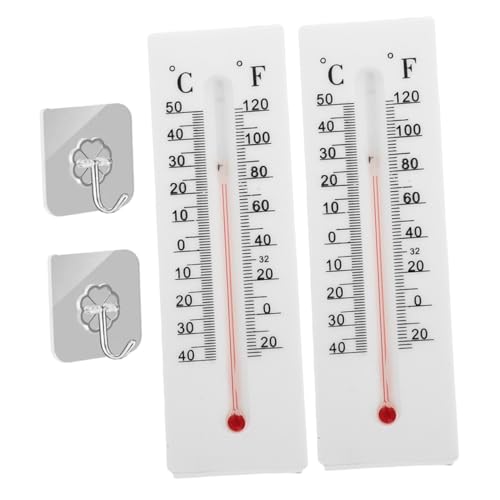 FONDOTIN 2個 温計デザイン隠しキーボックス 屋外用壁掛けキー収納 鍵紛失防止機能付き 室内外温計兼用 な隠し収納ケース ガーデン パティオ