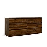 Tvilum 6 Drawer Double Dresser, Walnut