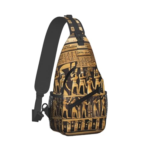Mochila cruzada estampada de egipcios para deporte unisex miniatura 2