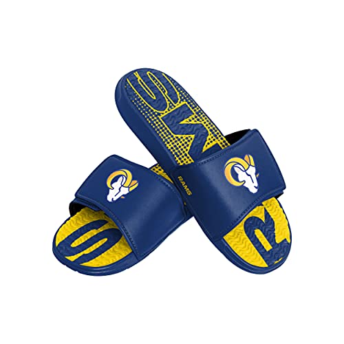 FOCO Mens Nfl Team Logo Athletic Gel Slides SANDAL, Gradient Wordmark, 9-10 US