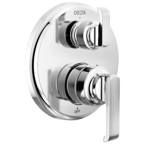 Delta Tetra Single-Function Shower Handle Trim Kit with 3-Way Integrated Diverter Chrome Shower System Valve with Diverter Lumicoat Chrome T24889-PR (Valve Not Included)