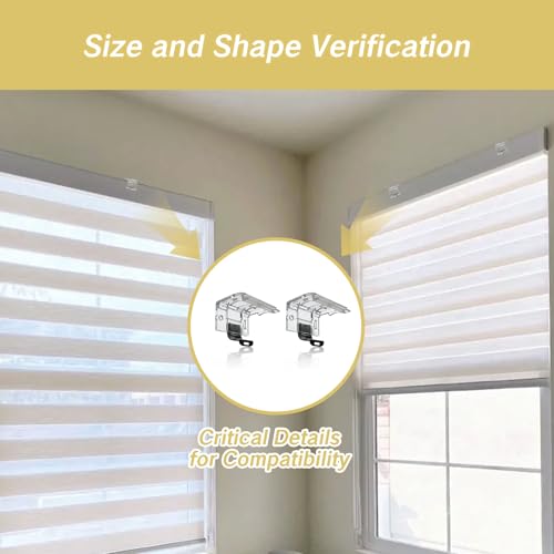 2 PCS Replacement Brackets for Cordless Blinds Mounting Bracket with Metal Clip for 1" PVC Honeycomb Pleated Shades Levolor Window Shade Holder Hardware Plastic Headrail Clip Mounting