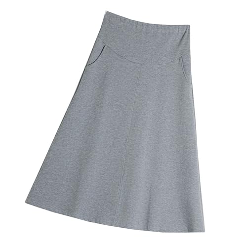 Jupe de maternité trapèze en coton doux haut de gamme avec une ceinture réglable ajustée