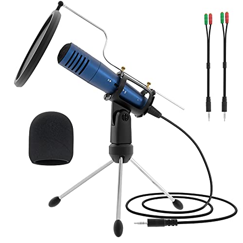 3.5Mm Condenser Microphone,Msizoy Studio Recording Microphone W/Stand For Phone Computer Pc Mac Laptop Windows Mini Mic For Youtube Podcast Singing Video Live Stream Conference Facebook Karaoke(Blue) #TOP21
