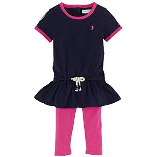 Ralph Lauren Baby Girls' Tunic & Leggings Set Cruise Navy (3M)